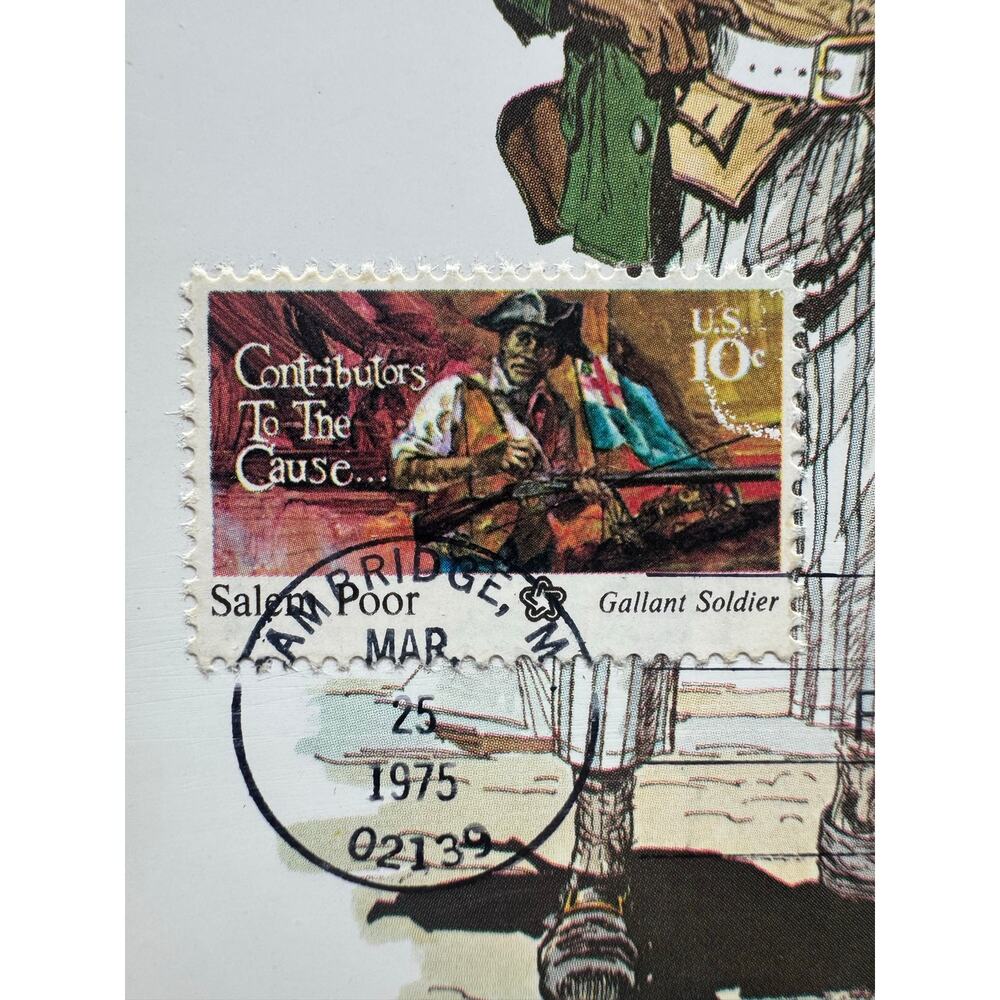 Vintage 1975 Salem Poor First Day Issue Postcard Bicentennial Stamp FDC - Picture 2 of 9